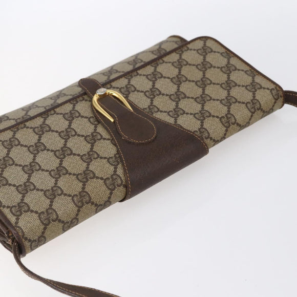 GUCCI GG Supreme Shoulder Bag PVC Beige Gold 904 02 050 Auth 149956