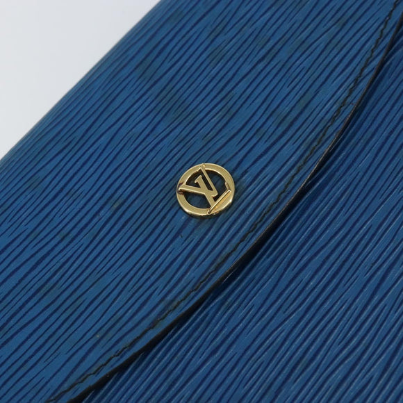 LOUIS VUITTON Epi Montaigne 23 Clutch Bag Blue M52665 LV Auth 149969