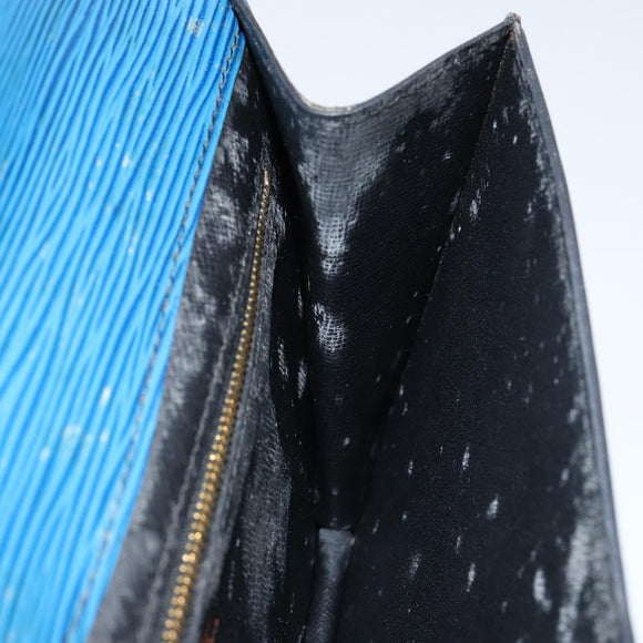 LOUIS VUITTON Epi Montaigne 23 Clutch Bag Blue M52665 LV Auth 149969