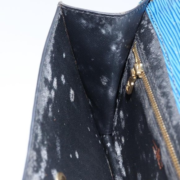 LOUIS VUITTON Epi Montaigne 23 Clutch Bag Blue M52665 LV Auth 149969