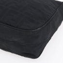 FENDI Zucca Canvas Shoulder Bag Black Silver Auth 149971-14