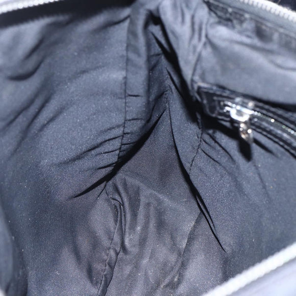 FENDI Zucca Canvas Shoulder Bag Black Silver Auth 149971