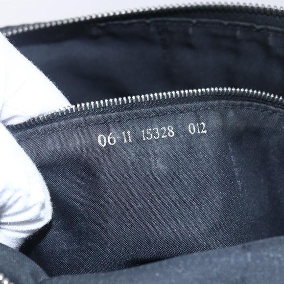 FENDI Zucca Canvas Shoulder Bag Black Silver Auth 149971