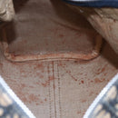 Christian Dior Trotter Canvas Boston Bag Navy Silver Auth 149972-18