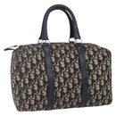 Christian Dior Trotter Canvas Boston Bag Navy Silver Auth 149972-1