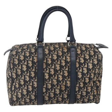 Christian Dior Trotter Canvas Boston Bag Navy Silver Auth 149972 - 0