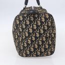 Christian Dior Trotter Canvas Boston Bag Navy Silver Auth 149972-3
