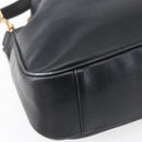 GUCCI Bamboo Shoulder Bag Leather 2way Black Gold 001 3754 1639 Auth 149973-16