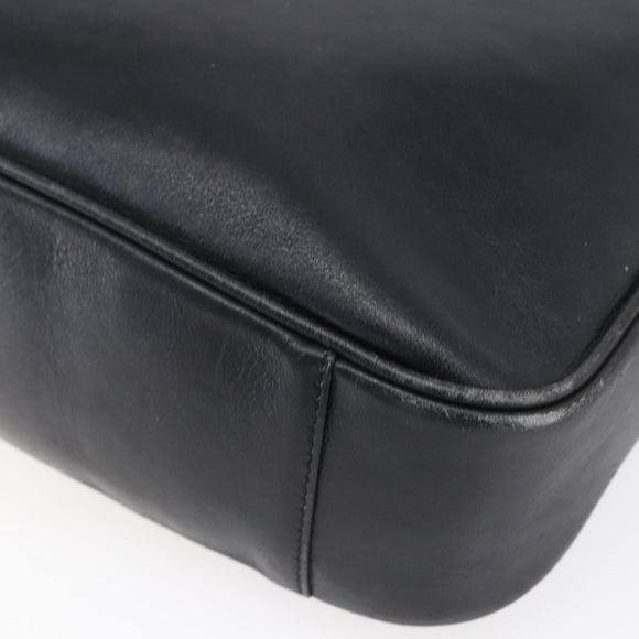 GUCCI Bamboo Shoulder Bag Leather 2way Black Gold 001 3754 1639 Auth 149973