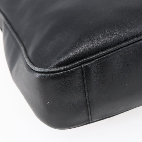 GUCCI Bamboo Shoulder Bag Leather 2way Black Gold 001 3754 1639 Auth 149973