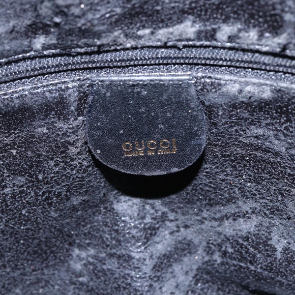 GUCCI Bamboo Shoulder Bag Leather 2way Black Gold 001 3754 1639 Auth 149973