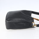 GUCCI Bamboo Shoulder Bag Leather 2way Black Gold 001 3754 1639 Auth 149973-4