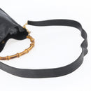 GUCCI Bamboo Shoulder Bag Leather 2way Black Gold 001 3754 1639 Auth 149973-8