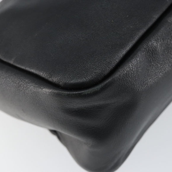 GUCCI Bamboo Hand Bag Leather Black Gold 000 1014 0575 Auth 149974