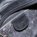 GUCCI Bamboo Hand Bag Leather Black Gold 000 1014 0575 Auth 149974-18