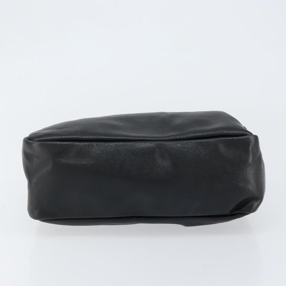 GUCCI Bamboo Hand Bag Leather Black Gold 000 1014 0575 Auth 149974