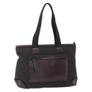 GUCCI GG Canvas Tote Bag Brown Silver 34339 Auth 149975-1
