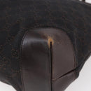 GUCCI GG Canvas Tote Bag Brown Silver 34339 Auth 149975-15