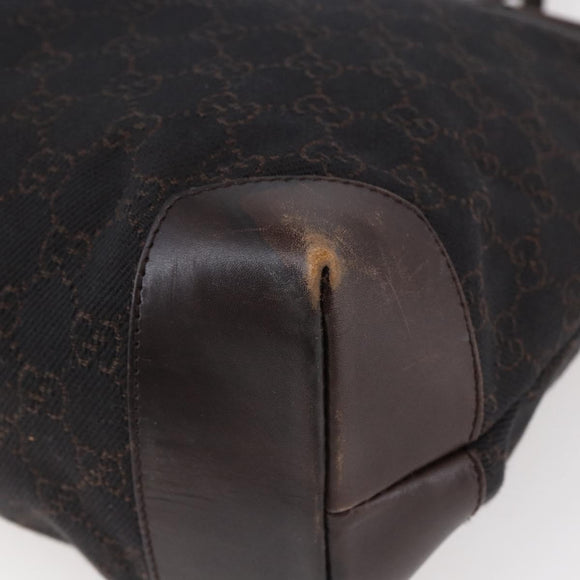 GUCCI GG Canvas Tote Bag Brown Silver 34339 Auth 149975