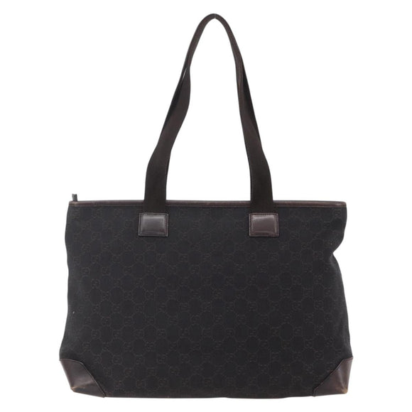 GUCCI GG Canvas Tote Bag Brown Silver 34339 Auth 149975