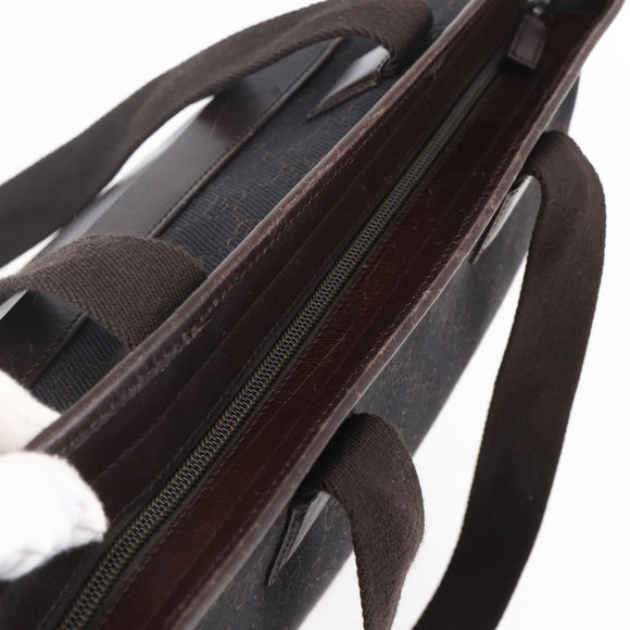 GUCCI GG Canvas Tote Bag Brown Silver 34339 Auth 149975