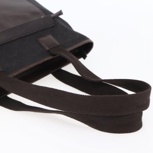 GUCCI GG Canvas Tote Bag Brown Silver 34339 Auth 149975