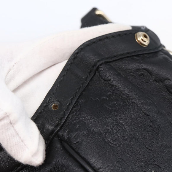 GUCCI GG Canvas Guccissima Sukey Hand Bag Black Silver 367802 Auth 149976