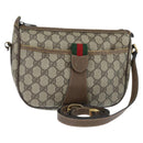 GUCCI GG Supreme Web Sherry Line Bag PVC Beige Gold 89 02 032 Auth 149979-1