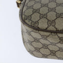 GUCCI GG Supreme Web Sherry Line Bag PVC Beige Gold 89 02 032 Auth 149979-16