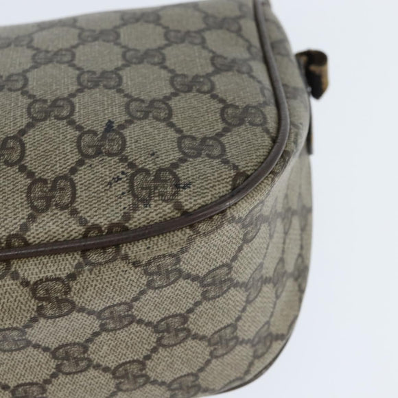 GUCCI GG Supreme Web Sherry Line Bag PVC Beige Gold 89 02 032 Auth 149979