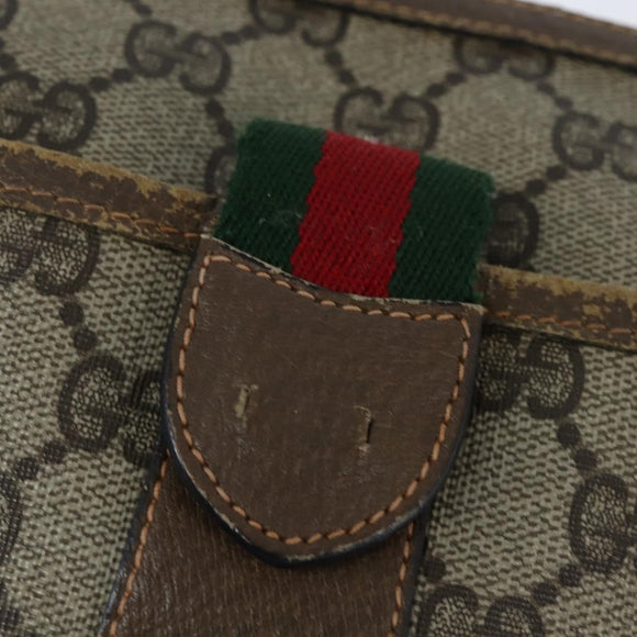 GUCCI GG Supreme Web Sherry Line Bag PVC Beige Gold 89 02 032 Auth 149979