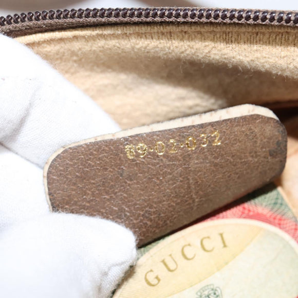 GUCCI GG Supreme Web Sherry Line Bag PVC Beige Gold 89 02 032 Auth 149979