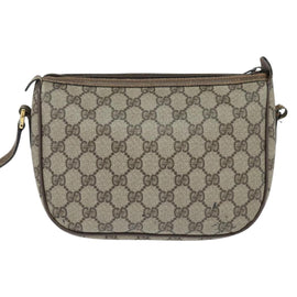 GUCCI GG Supreme Web Sherry Line Bag PVC Beige Gold 89 02 032 Auth 149979 - 0