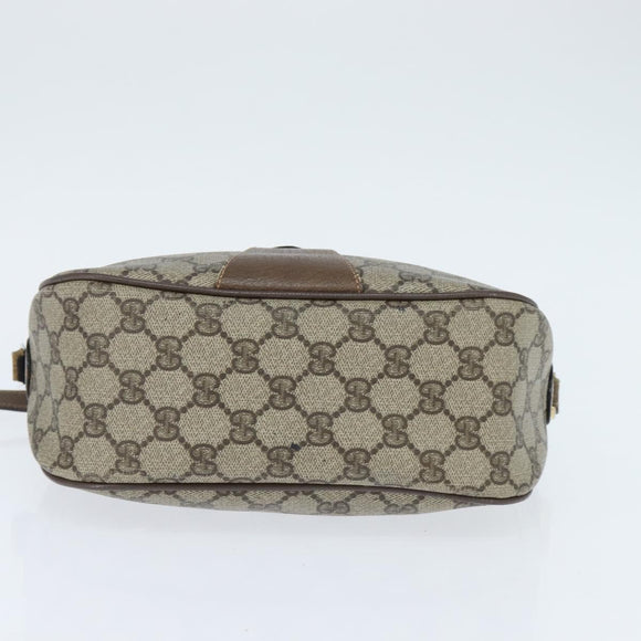 GUCCI GG Supreme Web Sherry Line Bag PVC Beige Gold 89 02 032 Auth 149979