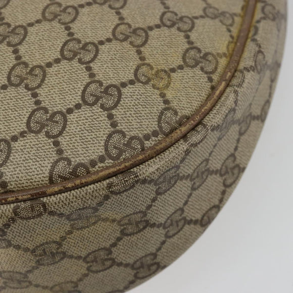 GUCCI GG Supreme Schoudertas PVC Beige Goud Auth 149980