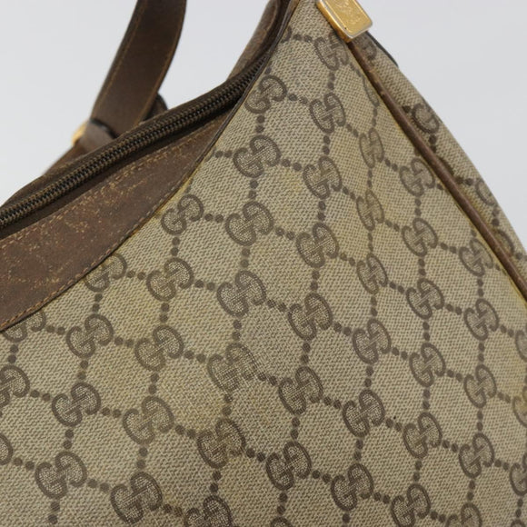 GUCCI GG Supreme Schoudertas PVC Beige Goud Auth 149980