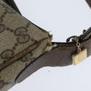 GUCCI GG Supreme Shoulder Bag PVC Beige Gold Auth 149980-10