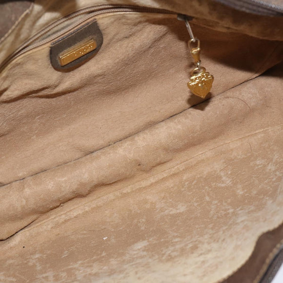 GUCCI GG Supreme Shoulder Bag PVC Beige Gold Auth 149980