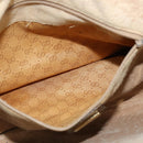 GUCCI GG Supreme Shoulder Bag PVC Beige Gold Auth 149980-20