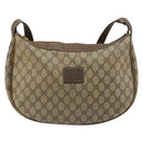GUCCI GG Supreme Schoudertas PVC Beige Goud Auth 149980-13