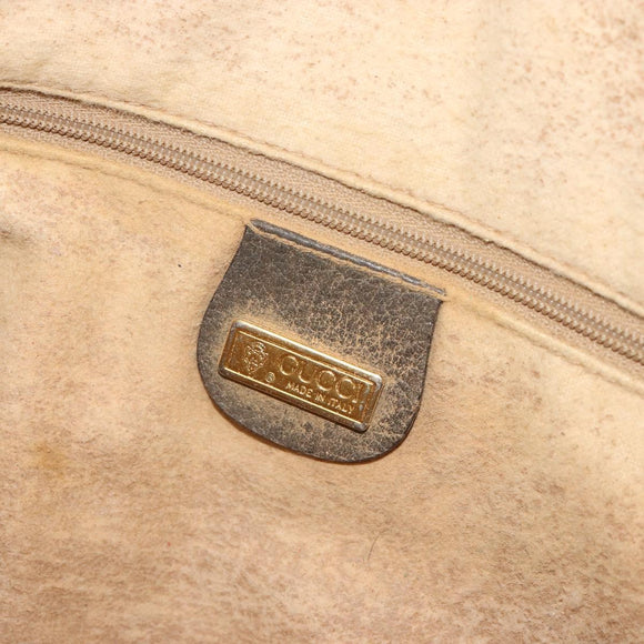 GUCCI GG Supreme Schoudertas PVC Beige Goud Auth 149980
