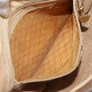 GUCCI GG Supreme Schoudertas PVC Beige Goud Auth 149980-26
