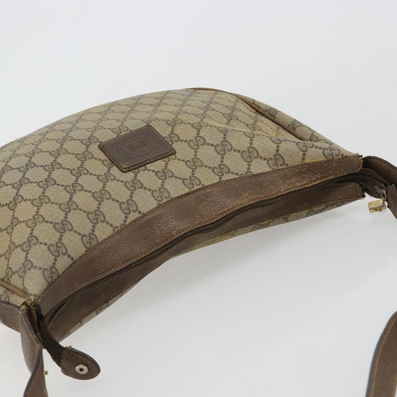 GUCCI GG Supreme Schoudertas PVC Beige Goud Auth 149980