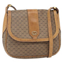 GUCCI Micro GG Supreme Shoulder Bag PVC Beige Gold Auth 149981-1