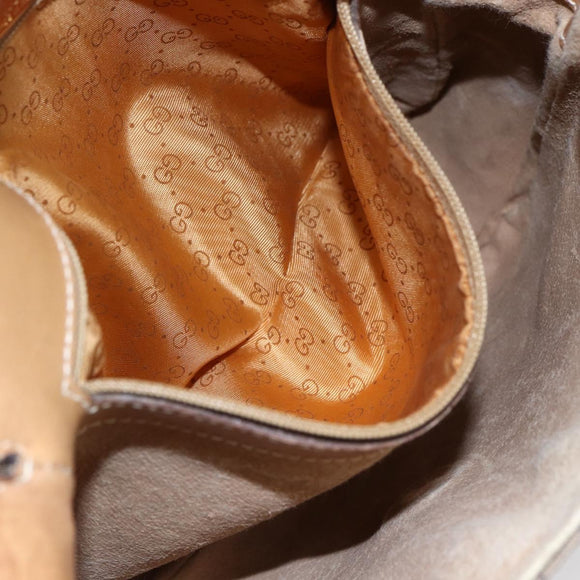 GUCCI Micro GG Supreme Shoulder Bag PVC Beige Gold Auth 149981