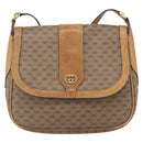 GUCCI Micro GG Supreme Shoulder Bag PVC Beige Gold Auth 149981-13