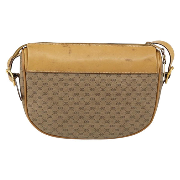 GUCCI Micro GG Supreme Shoulder Bag PVC Beige Gold 001 58 4001 Auth 149982
