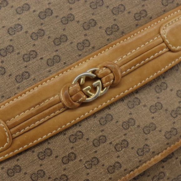 GUCCI Micro GG Supreme Shoulder Bag PVC Beige Gold Auth 149983