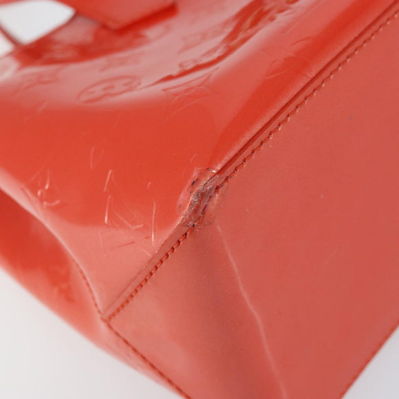 LOUIS VUITTON Vernis Bluebird Wilshire PM Bag Orenge Sunset M93644 Auth 149996