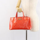 LOUIS VUITTON Vernis Bluebird Wilshire PM Bag Orenge Sunset M93644 Auth 149996-21